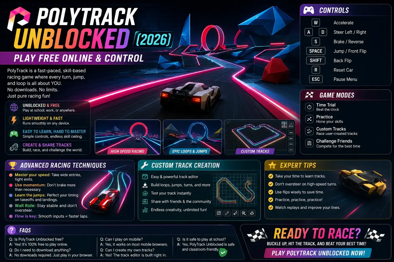 PolyTrack Unblocked (2026) – Play Free Online & Control